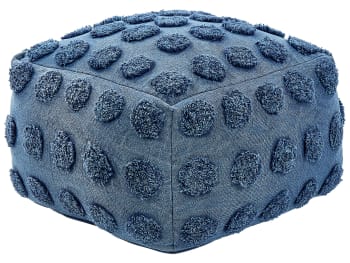 Vishvi - Pouf cotone blu 50 x 50 cm