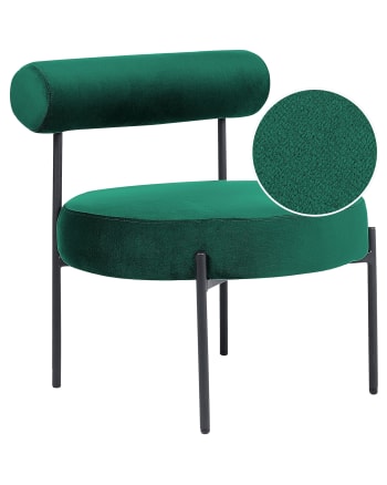 Alpha - Sillón de terciopelo verde esmeralda negro