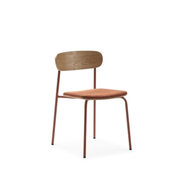 Arno - Lot de 2 chaises en tissu et métal rouille