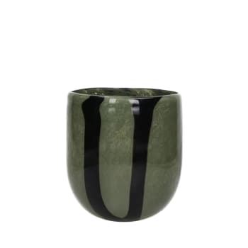 Cannes - Vase en verre ø13cm - Vert olive