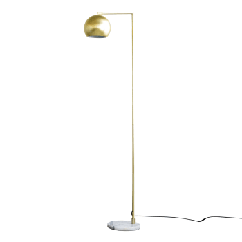 Mett - Lámpara de pie porcelánico - metal dorado 167 cm x 44,5 cm