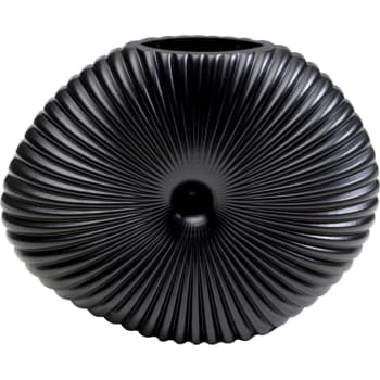 Merida - Vase coquillage en verre noir H26