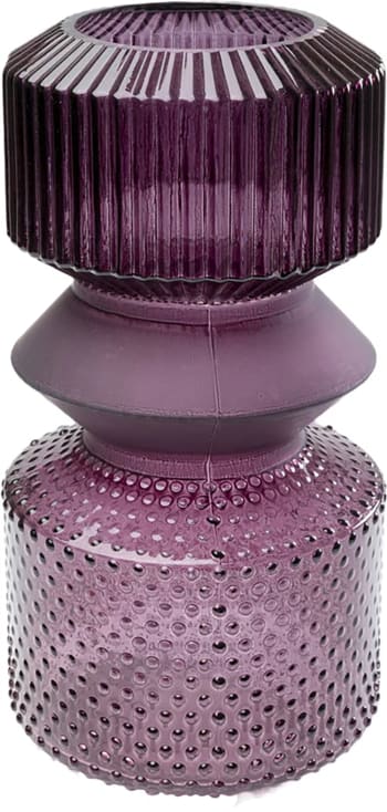 Marvelous - Vase en verre violet brillant et mat H36