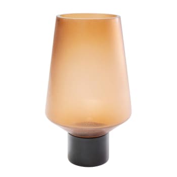 Noble ring - Vase en verre ambré mat H26