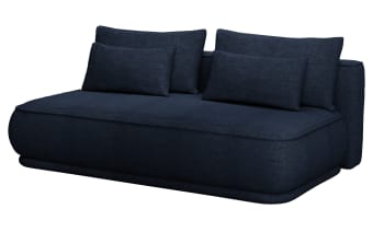 LEANNO - Couch mit Schlaffunktion, Chenille-Bezug in Dunkelblau