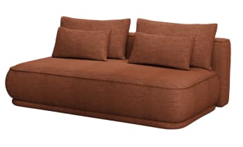 LEANNO - Couch mit Schlaffunktion, Chenille-Bezug in Kupferbraun