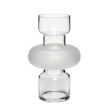 Sculpt - Vase en verre transparent et verre dépoli H30 H30