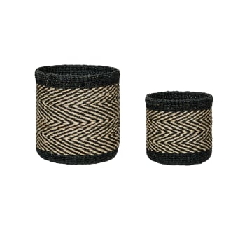 Set Di 3 Cesti In Erba Marina Vintiquewise Con Manici – Marrone, Misure Varie, Stile Rustico Per Pane O Oggetti - 5