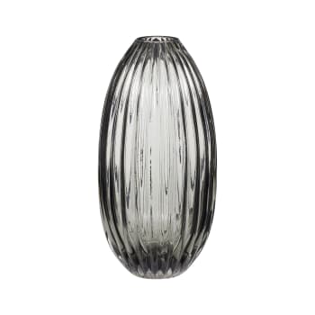 Ripple - Vase en verre gris H30