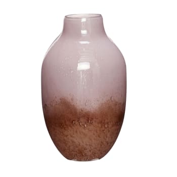 Posy - Vase en verre marron et rose