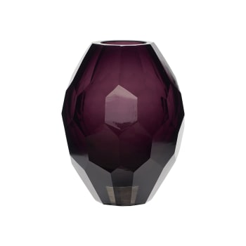 Facet - Vase en verre violet H17 H17