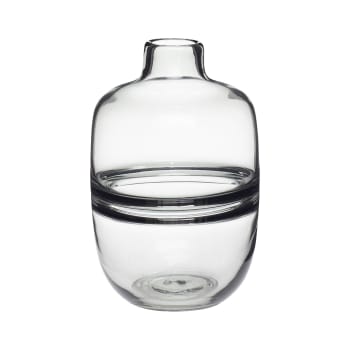 True - Vase en verre fumé gris H19 H19