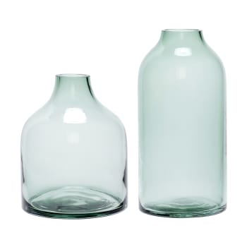 Modest - Set de 2 Vase en verre vert
