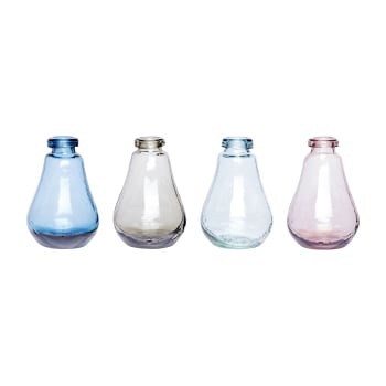 Clarien - Set de 4 Vases en verre  multicoloré H13