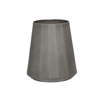 Stream - Vase en porcelaine gris H19