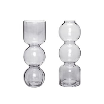 Circle - Set de 2 Vase en verre fumé H35