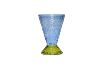 Abyss - Vase en verre bleu H29