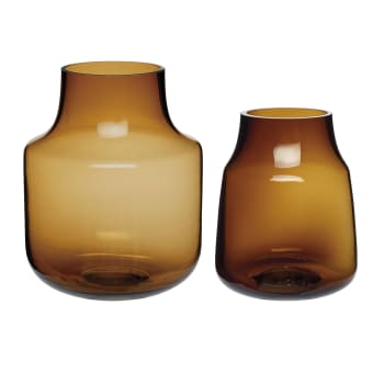 Desert - Set de 2 Vase en verre marron
