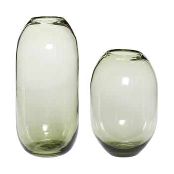 Moss - Set de 2 Vase en verre vert