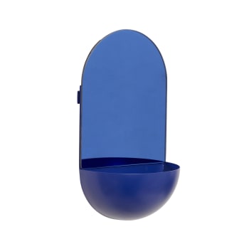 Arch - Pot bleu suspendu en métal et miroir