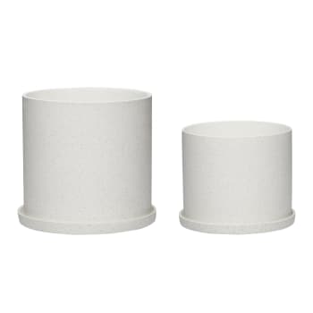 Blanc - Set de 2 Pots en céramique blanc