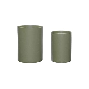 Edna - Set de 2 Pots en céramique vert