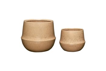 Vibe - Set de 2 Pots en céramique sable