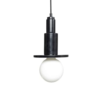 Sculpture - Lampe avec ampoule en marbre noir