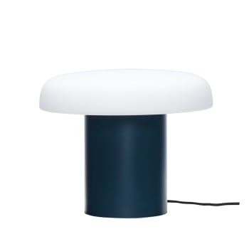 Ateliers - Lampe de table en verre bleu foncé