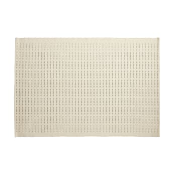 Pin - Tapis en coton et latex beige et gris 120x180cm