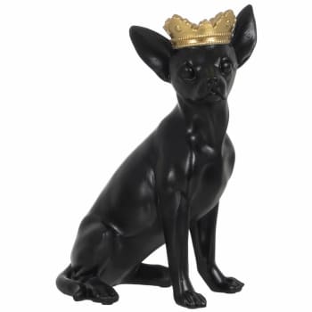Statuette chihuahua en résine noire