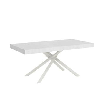 Karida - Tavolo allungabile 160x90/264 cm effetto frassino bianco telaio bianco