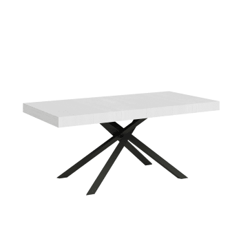 Karida - Tavolo allungabile 180x90/284 cm effetto legno bianco frassino