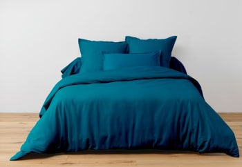 Uni adc - Parure de drap coton bleu 240x300 cm