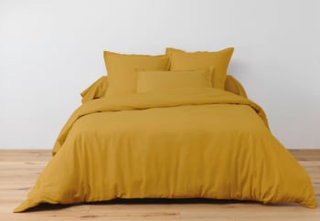 Uni adc - Parure de drap coton jaune 240x300 cm
