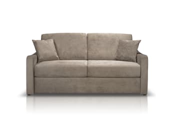 Hector - Canapé convertible 3 places  en polyester taupe