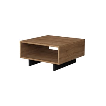 Oris - Table basse carrée bois chêne et anthracite
