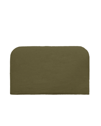 Mia - Tête de lit déhoussable en lin vert 180x110cm