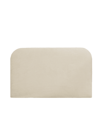 Lola - Tête de lit déhoussable en velours côtelé beige 140x110 cm