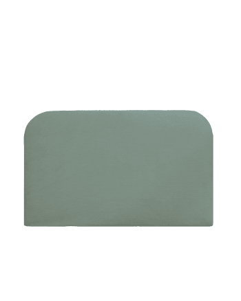 Lola - Cabecero tapizado desenfundable de pana verde azulado de 160x110cm