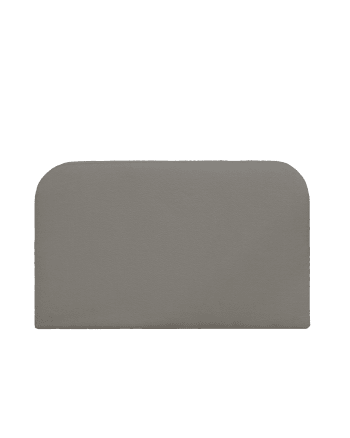Berta - Cabecero tapizado desenfundable de bouclé gris oscuro de 140x110cm