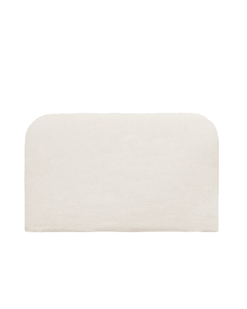 Mia - Cabecero tapizado desenfundable de lino blanco de 140x110cm