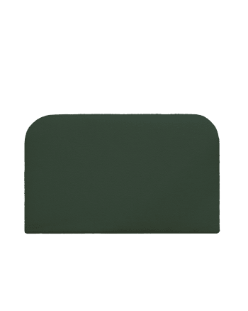 Berta - Cabecero tapizado desenfundable de bouclé verde de 140x110cm