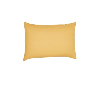 Essential - Taie d'oreiller en coton jaune 50x70