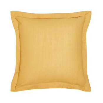 Essential - Taie d'oreiller en coton jaune 63x63