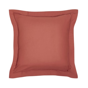 Essential - Taie d'oreiller en coton rouge brique 63x63