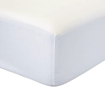 Prestige - Drap housse grand bonnet pour lit en coton blanc 140x200
