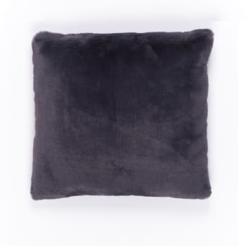 Indies - Coussin fausse fourrure anthracite 45x45
