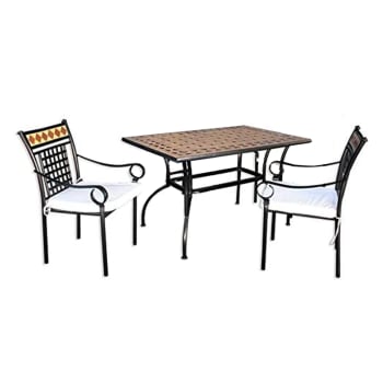 Stilnovo - Set da pranzo 2 sedie + tavolo in ceramica per giardino cm 120x80 72h