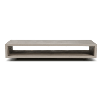 Monobloc - Table basse design industriel en béton gris - 130x70cm